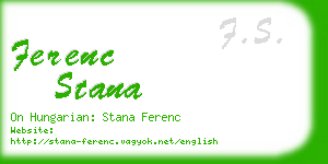 ferenc stana business card
